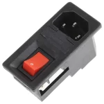 Snap-In IEC Connector Male, 6A, 250 V, Fuse Size 5 x 20mm