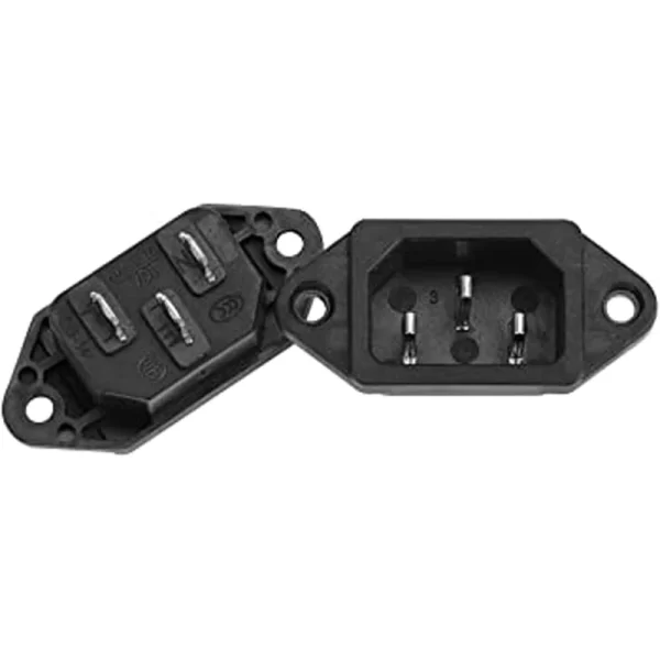 IEC320 C14 Panel Mount Plug Computer Adapter Power Connector Socket - Image 2